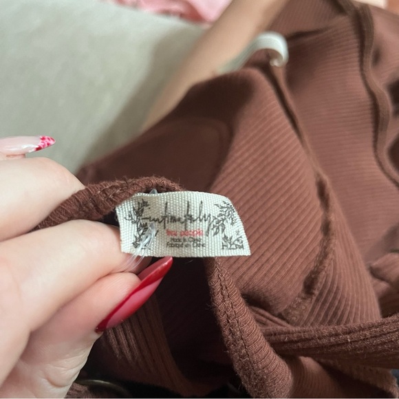 Free People Intamately Brown Ribbed Under Wire Bodysuit H - Picture 3 of 3